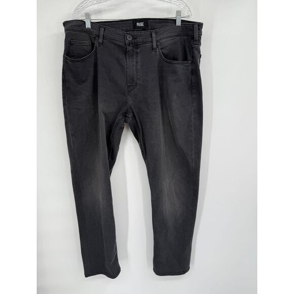 Paige Jeans Mens Black Gray Wash Federal Straight‎ Stretch Denim Sz 38 - Picture 1 of 6